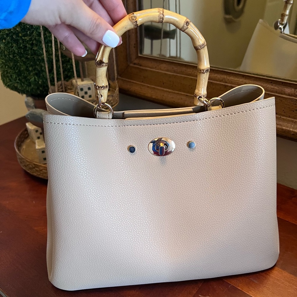 Bamboo Handle Satchel